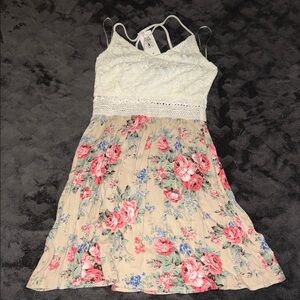 Floral Lace Dress with Spaghetti Straps